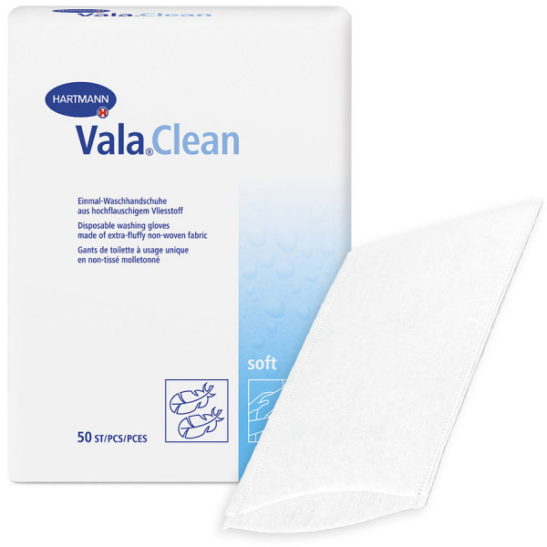 HARTMANN Vala Clean - Gants de toilette à usage unique x50 - Pharmacie  Prado Mermoz
